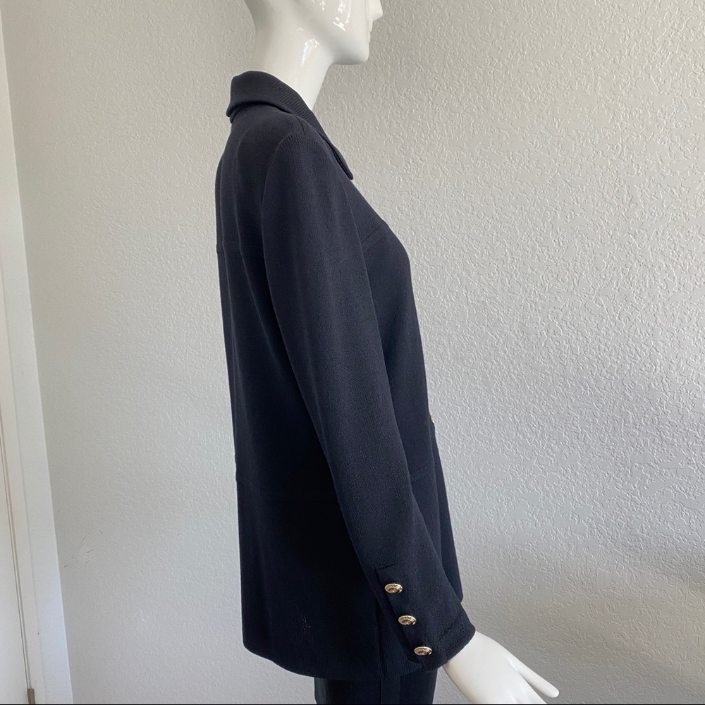 St. John black Santana knit button down jacket - Picture 5 of 11